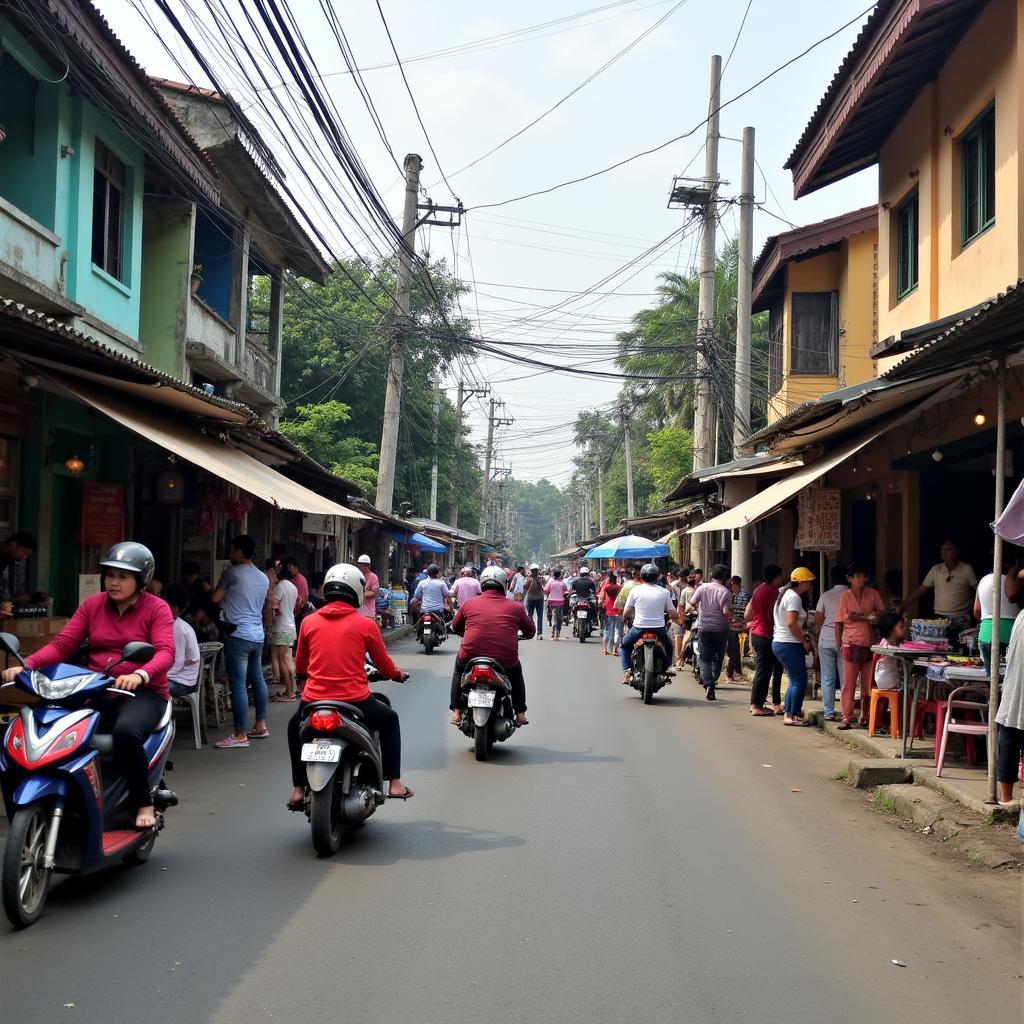 Hình ảnh cuộc sống thường nhật nhộn nhịp tại Xã Vĩnh Lộc, Bình Chánh với chợ và cửa hàng