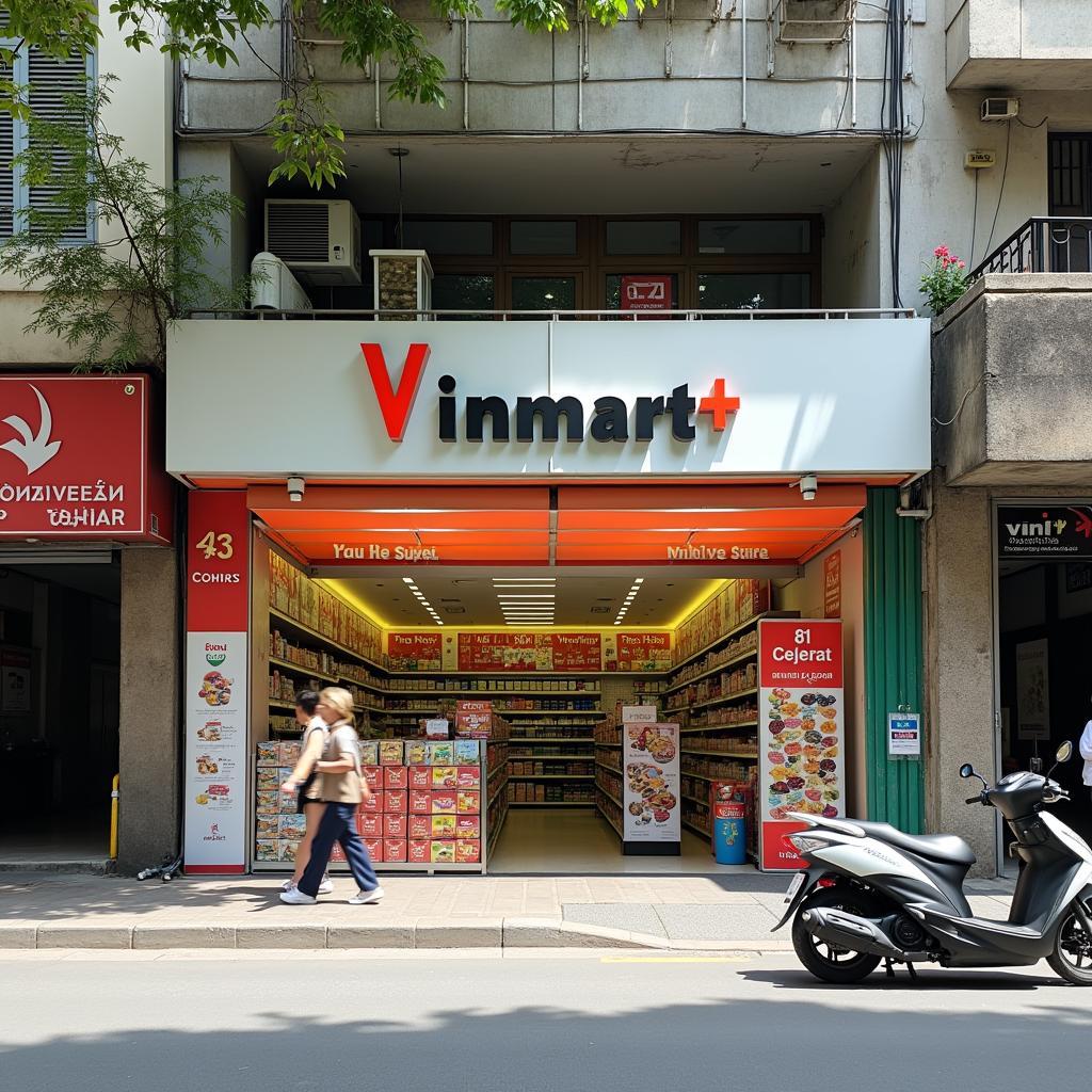 Mặt tiền cửa hàng Vinmart 81 Vũ Trọng Phụng Thanh Xuân Hà Nội siêu thị mini tiện lợi