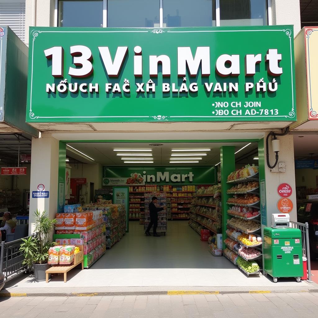 Hình ảnh mặt tiền VinMart Tân Phú 13 Gò Dầu, hiển thị rõ địa chỉ và biển hiệu
