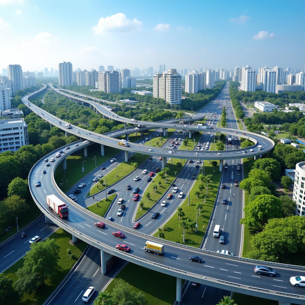 Toàn cảnh Vòng xoay An Phú, nút giao thông huyết mạch quan trọng tại Phường An Phú, Thuận An, Bình Dương