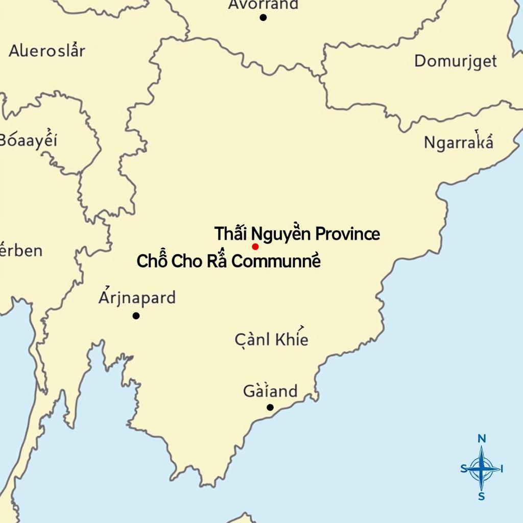 Ban do vi tri cua Xa Cho Ra trong tinh Thai Nguyen, giup nguoi doc hinh dung ro hon