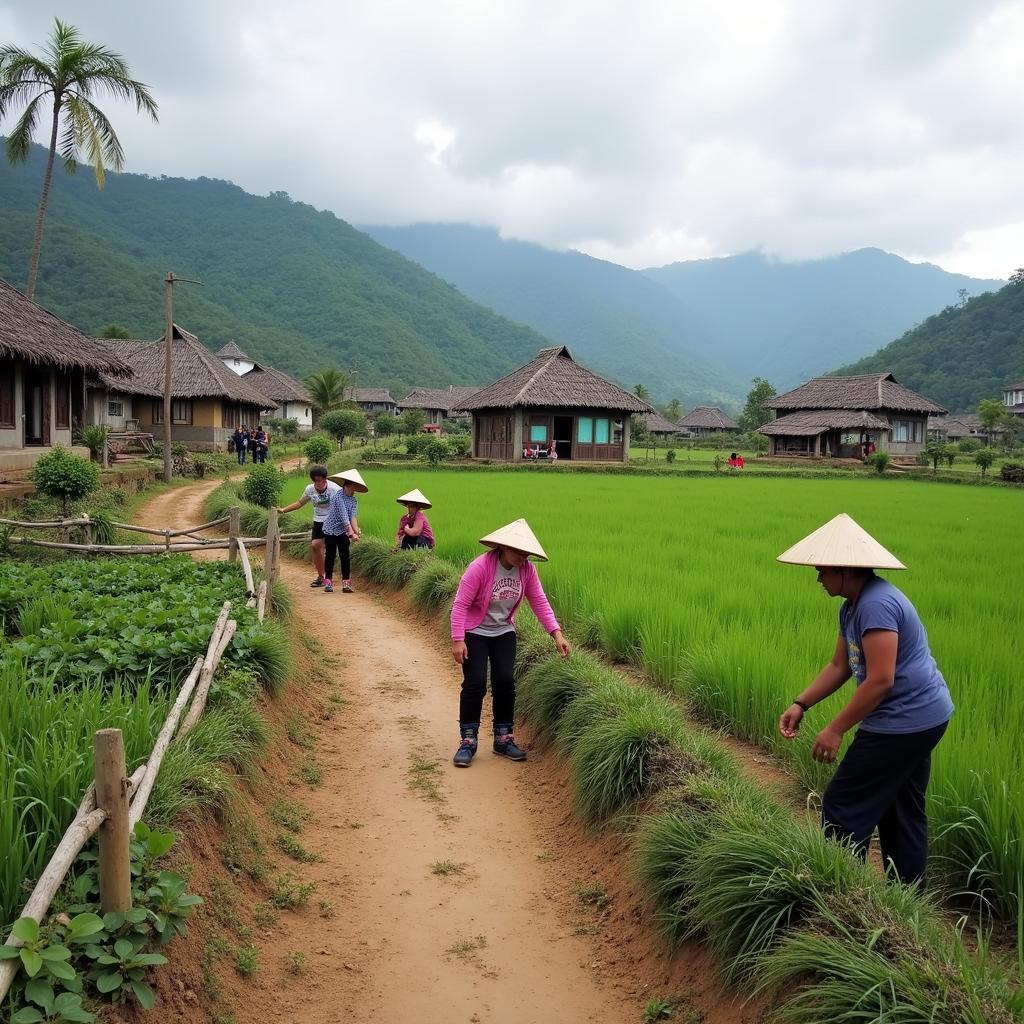 Hình ảnh đời sống cộng đồng tại Xã Thanh Thủy, Tỉnh Tuyên Quang, thể hiện nét văn hóa địa phương.