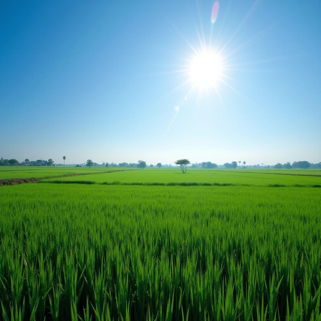 Cánh đồng lúa xanh mướt tại Xã Thịnh Minh, Tỉnh Phú Thọ thể hiện nét đặc trưng nông thôn