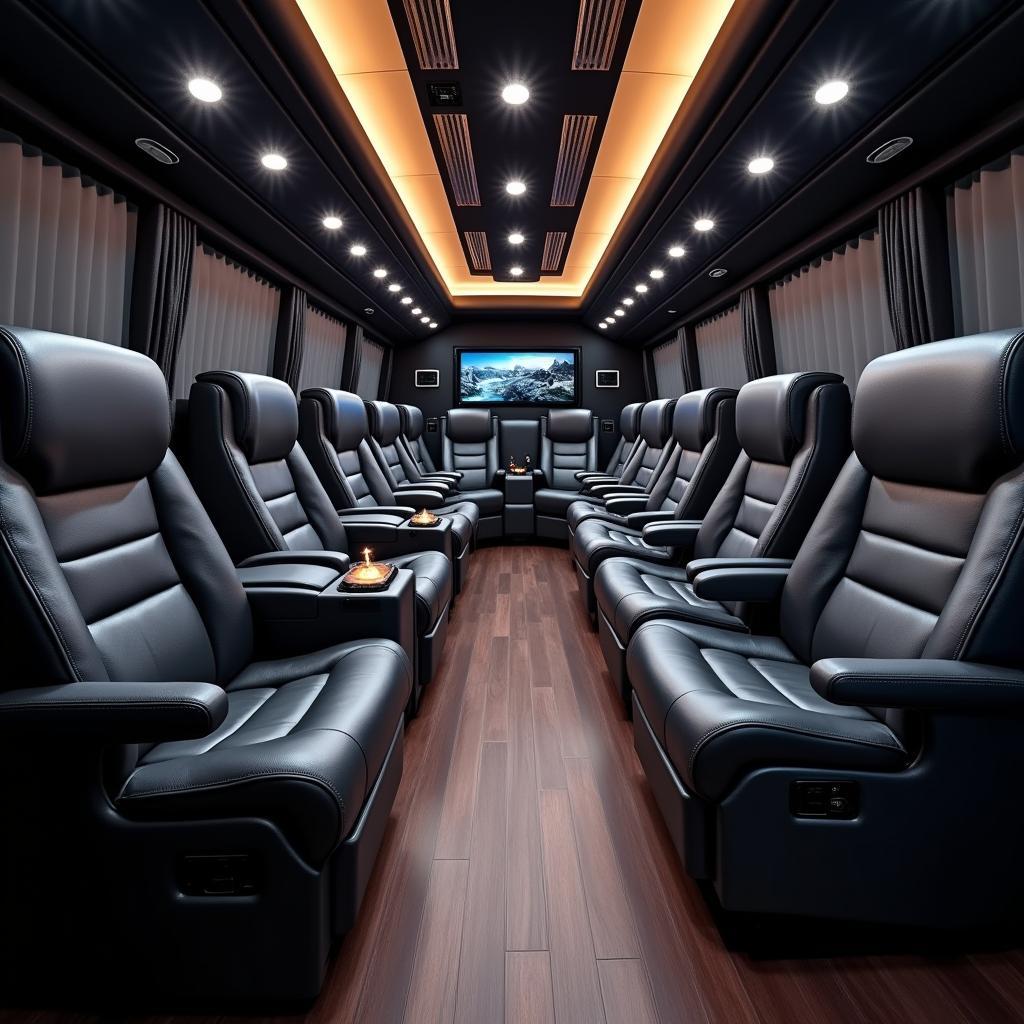 Bên trong xe limousine Thuận Vân tuyến Buôn Ma Thuột - Sài Gòn sang trọng và đầy đủ tiện nghi hiện đại