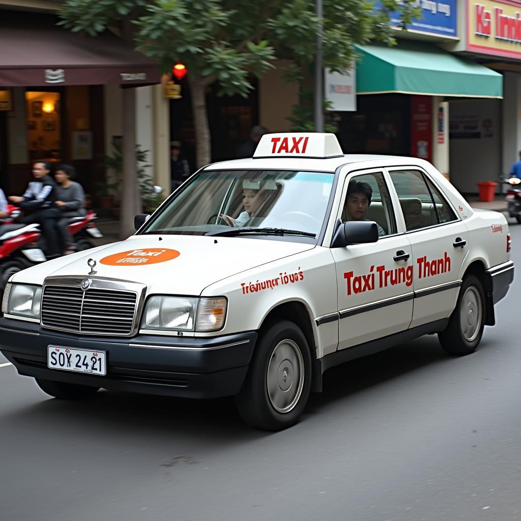 Dịch vụ Taxi Trung Thành tại Lê Chân, Hải Phòng, xe luôn sẵn sàng đón khách nhanh chóng.