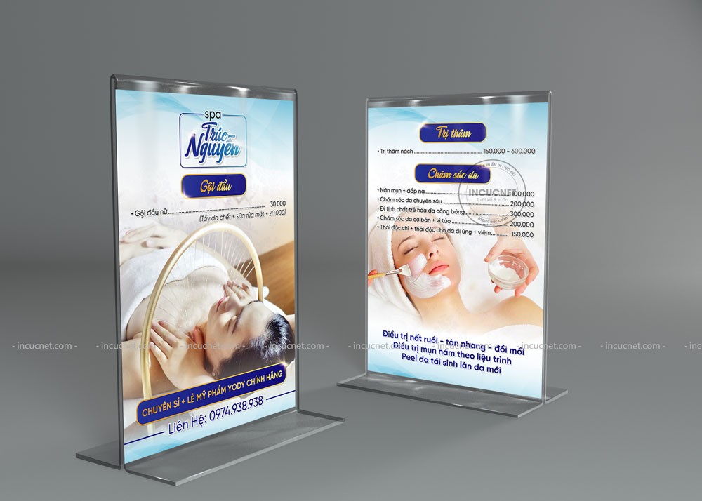 Menu mica spa
