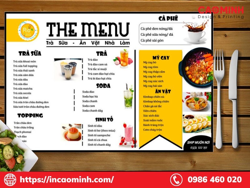 menu quÃ¡n trÃ  sá»¯a