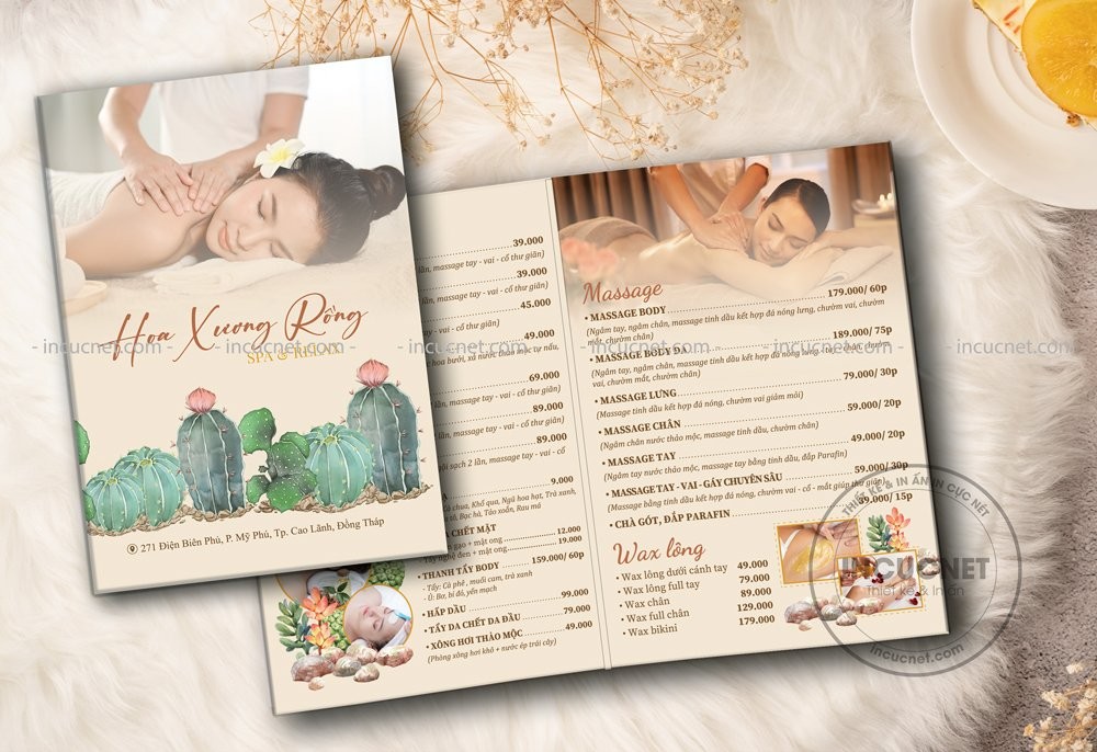 Menu spa gấp