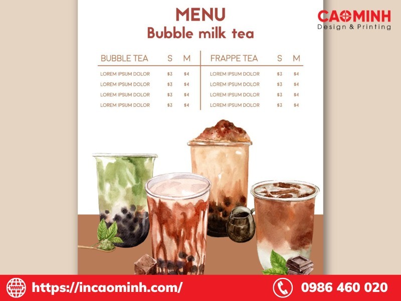 menu trÃ  sá»¯a Ä‘Æ¡n giáº£n
