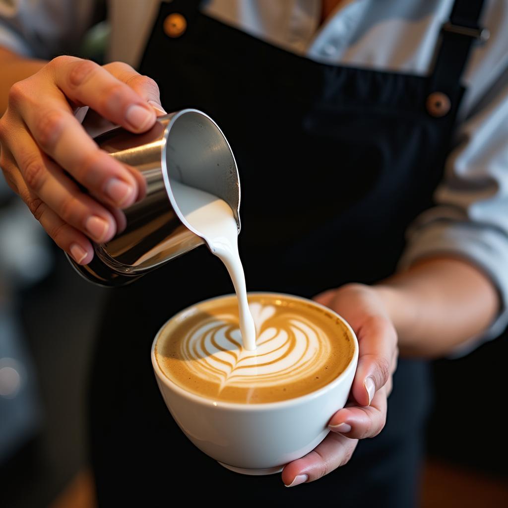 Nghệ thuật pha cafe sóng sánh từ đôi bàn tay của barista chuyên nghiệp
