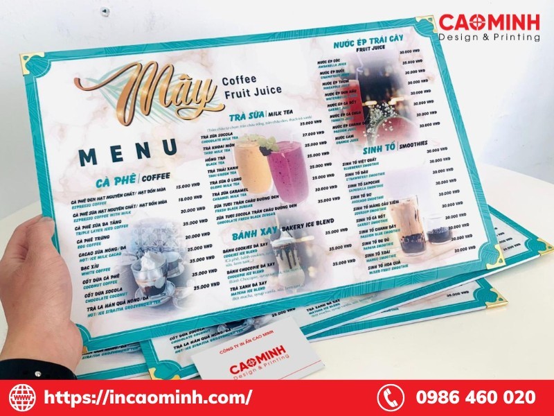 thiáº¿t káº¿ menu trÃ  sá»¯a