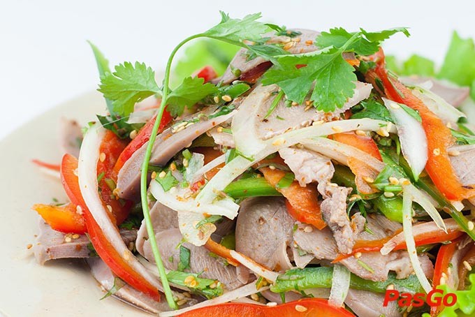 Thịt dải tẩm ướp của lòng chát quán menu