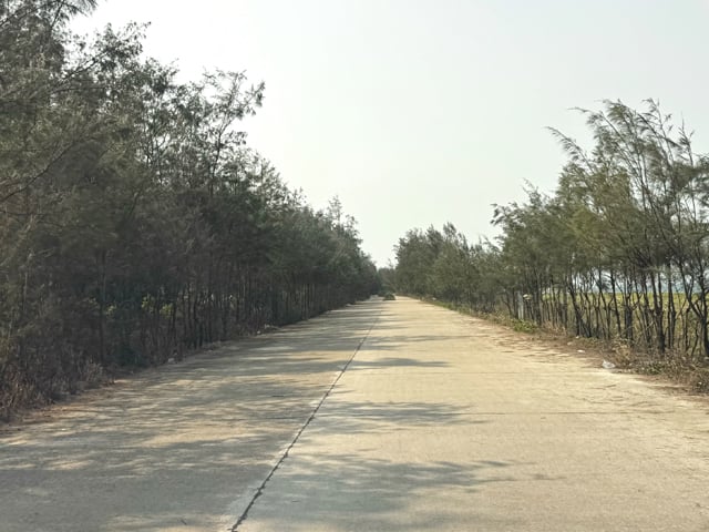 Công trình đường bị cơ quan chức năng Quảng Ngãi xác định sai phạm. Ảnh: Công Hoàng.