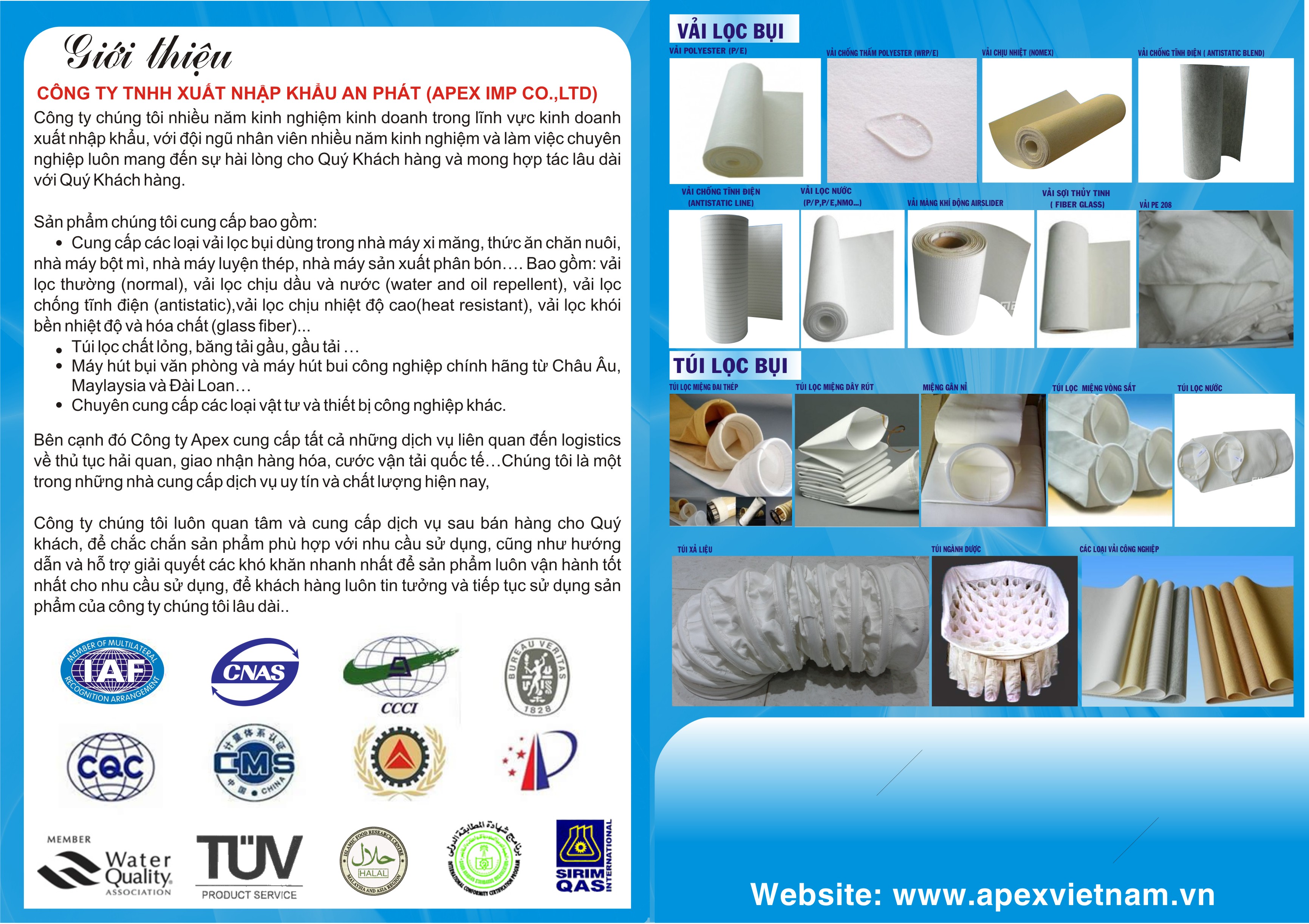 Túi lọc bụi chất lượng cao từ An Phát