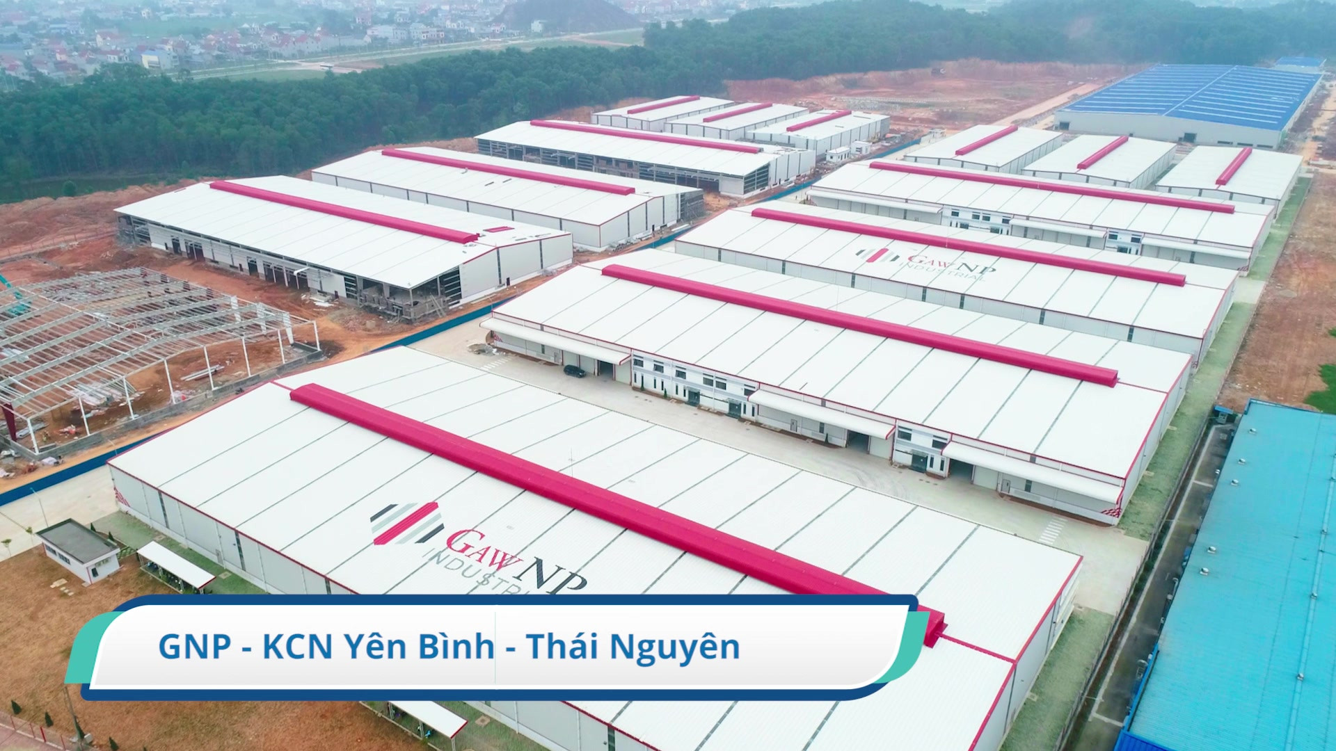 Hình ảnh Dự án GNP Industrial Center - Thái Nguyên tại KCN Yên Bình, Thái Nguyên, một trung tâm công nghiệp quy mô lớn mà Công ty TNHH Thương mại và Dịch vụ Đông Á đã góp phần xây dựng.