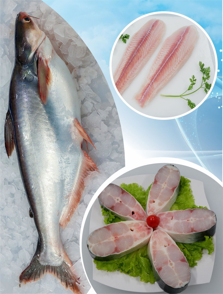 Cá tra đông lạnh nguyên con, đảm bảo độ tươi ngon tự nhiên của sản phẩm Fatifish