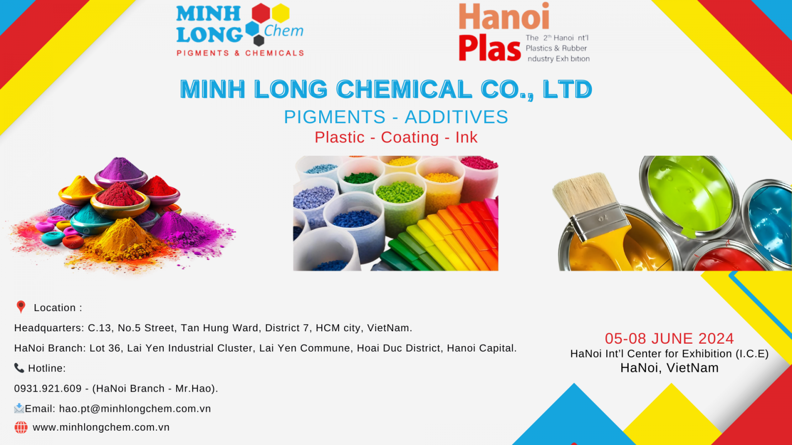 Công ty TNHH Hóa Chất Minh Long tại triển lãm công nghiệp Hà Nội