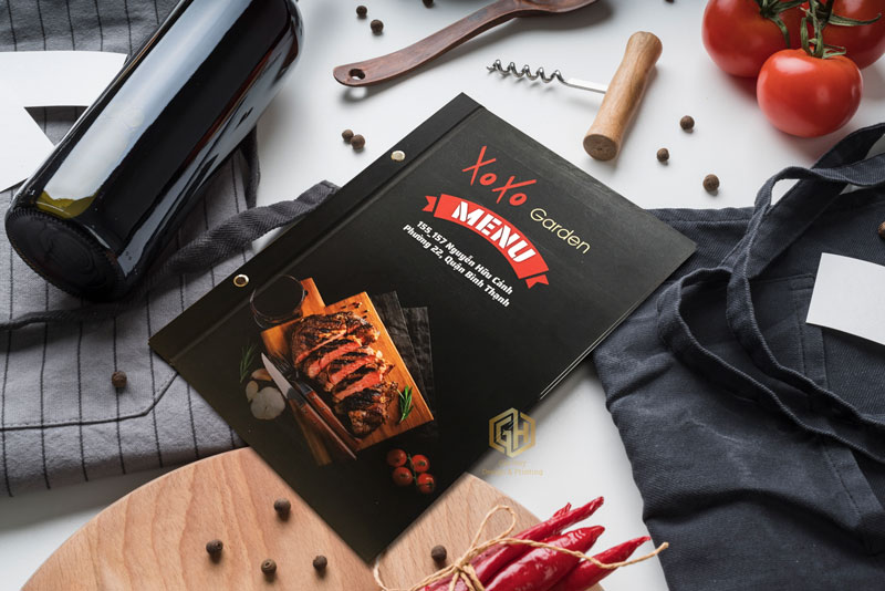 Bìa menu nhà hàng XOXO