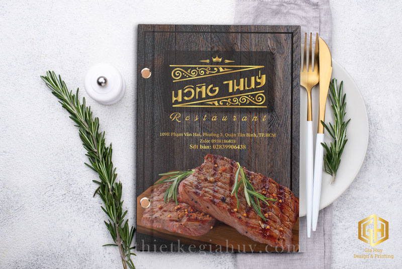 Thiết kế mẫu menu món steak nhà hàng Âu