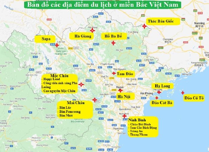 Bản đồ du lịch Việt Nam: Vùng miền Bắc với các điểm đến đặc trưng