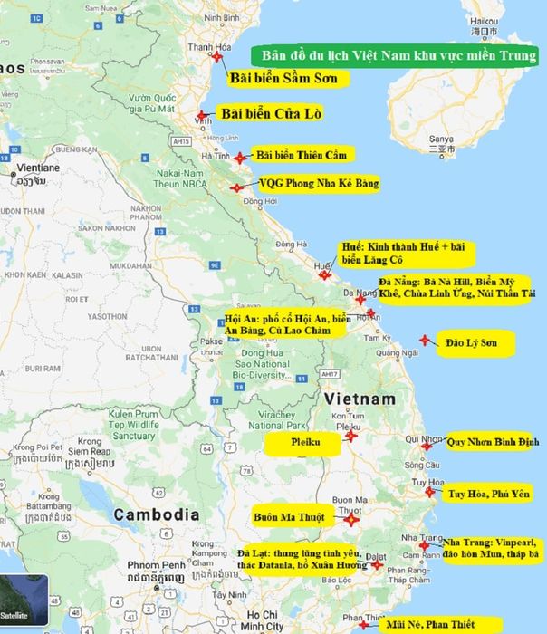 Bản đồ du lịch Việt Nam: Vùng miền Trung với sự đa dạng địa lý và văn hóa