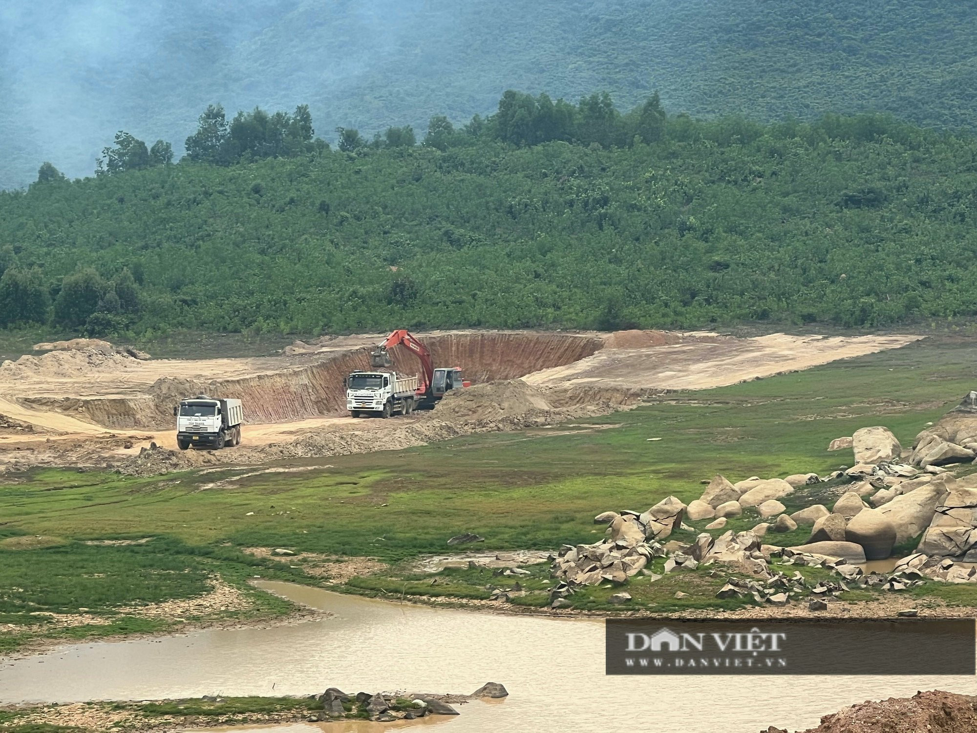 Bên trong dự án sửa chữa, nâng cấp Hồ chứa nước Đá Vàng do Công ty TNHH Xây dựng Tấn Thành thi công.