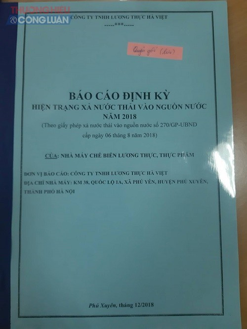 Báo cáo đánh giá tác động môi trường đã quá hạn của Công ty TNHH Lương thực Hà Việt, cho thấy sự thiếu sót trong tuân thủ