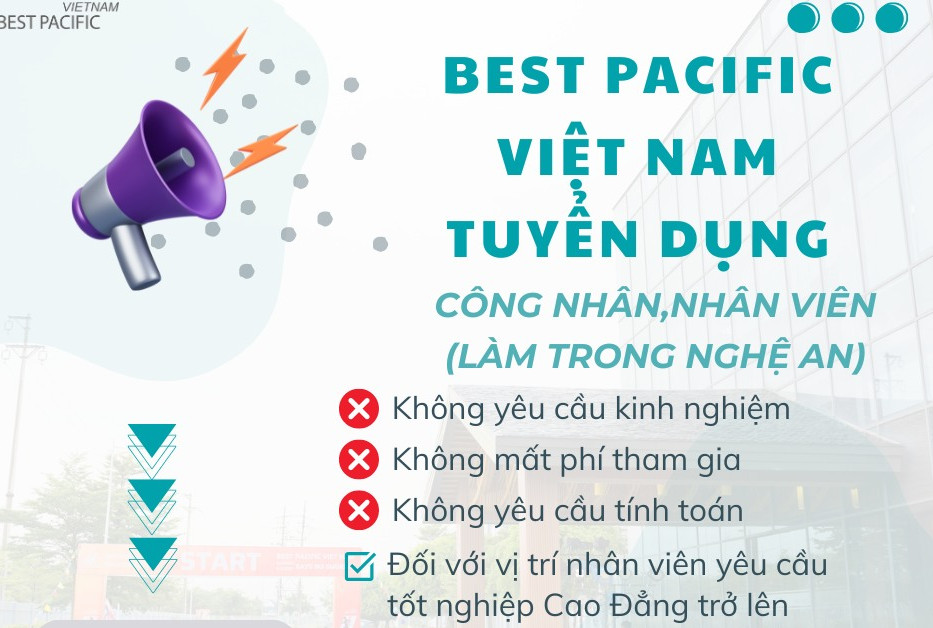 Logo chính thức của Công ty TNHH Best Pacific Việt Nam, thể hiện sự chuyên nghiệp trong ngành dệt may.