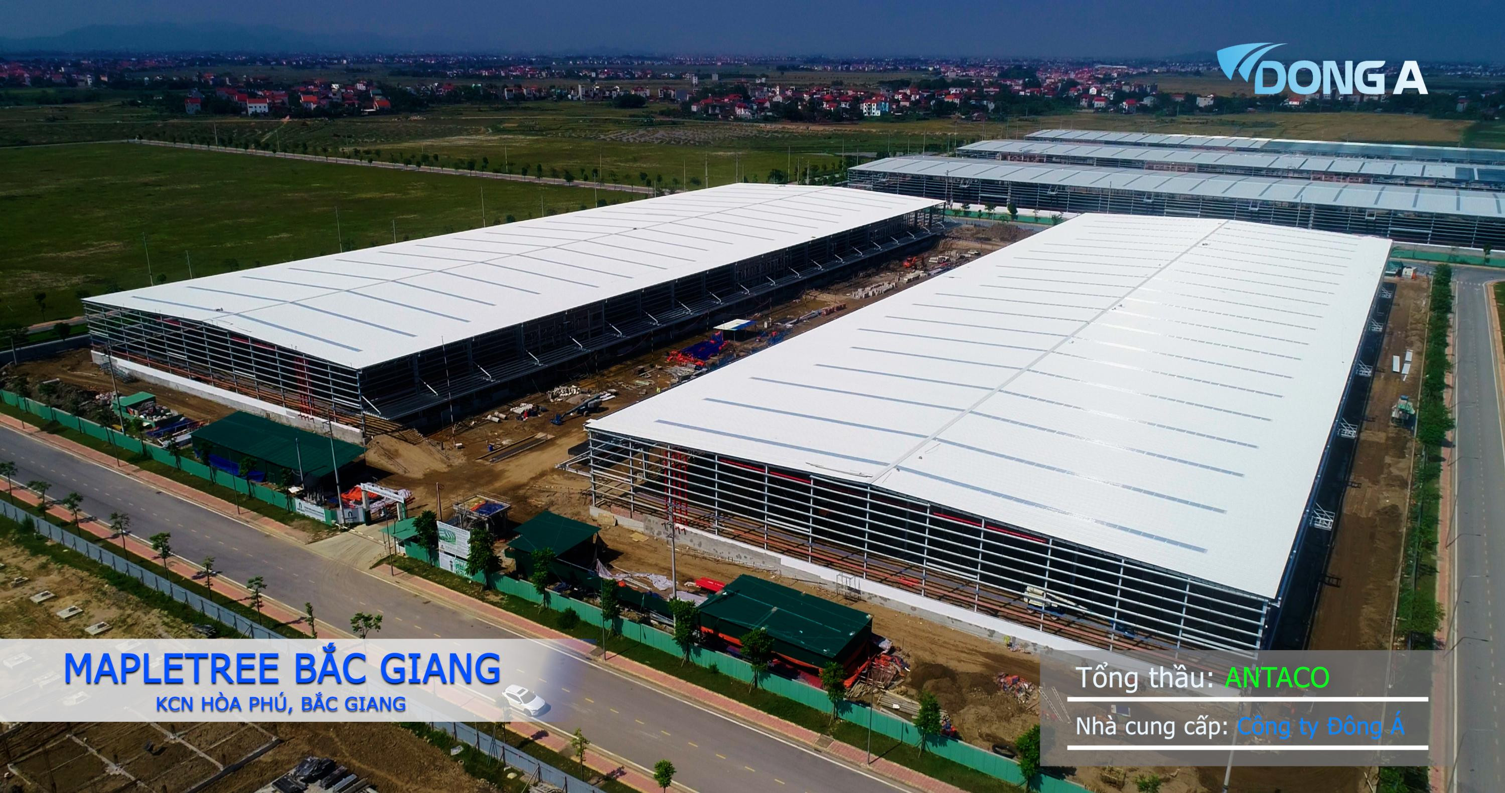 Hình ảnh Dự án Mapletree Bắc Giang tại KCN Hòa Phú, Bắc Giang, một minh chứng cho sự hợp tác của Công ty TNHH Thương mại và Dịch vụ Đông Á với các nhà đầu tư lớn.