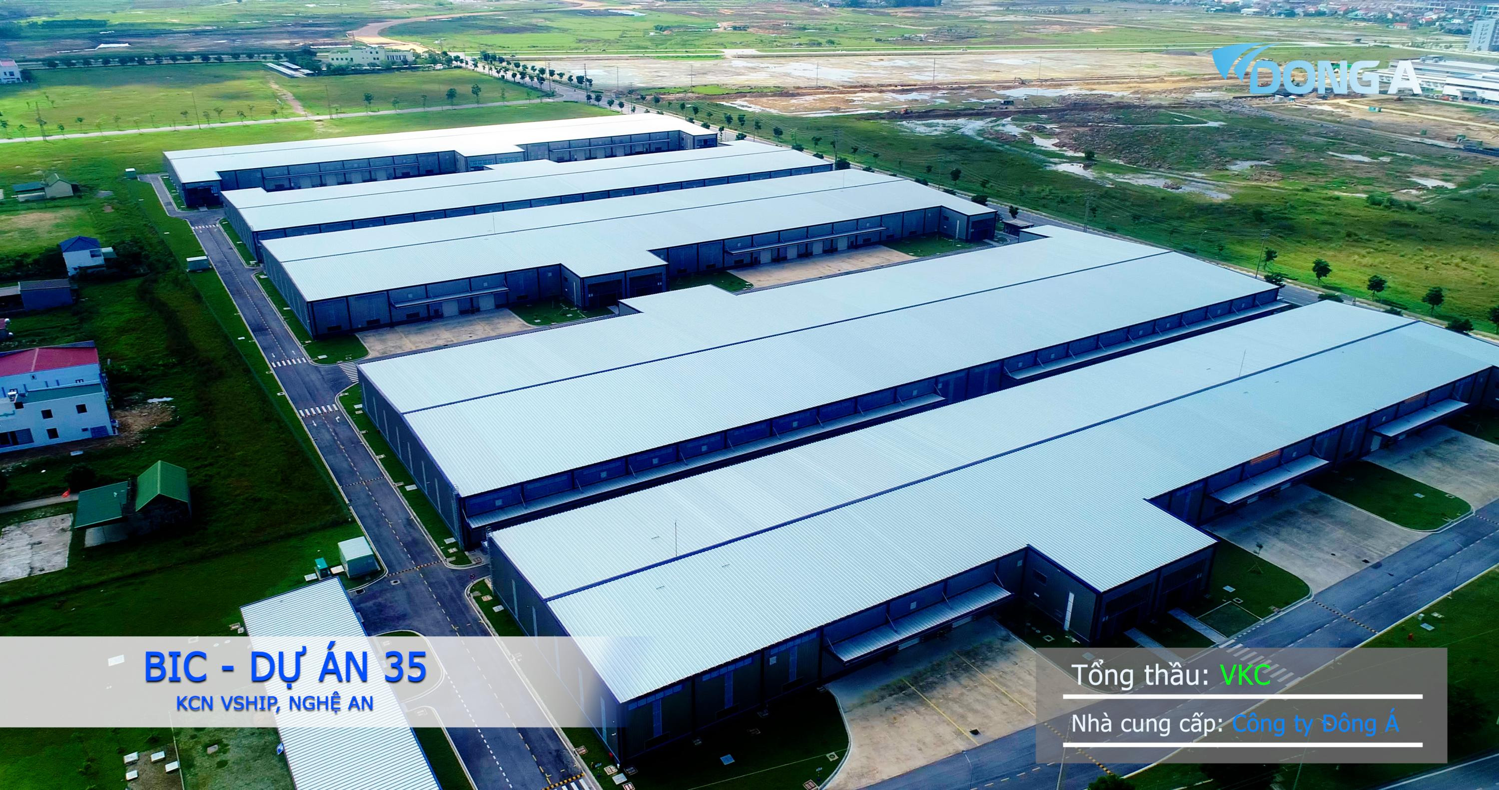 Hình ảnh dự án BIC - DỰ ÁN 35 tại KCN VSIP, Nghệ An, một trong những công trình xây dựng mà Công ty TNHH Thương mại và Dịch vụ Đông Á đã tham gia.