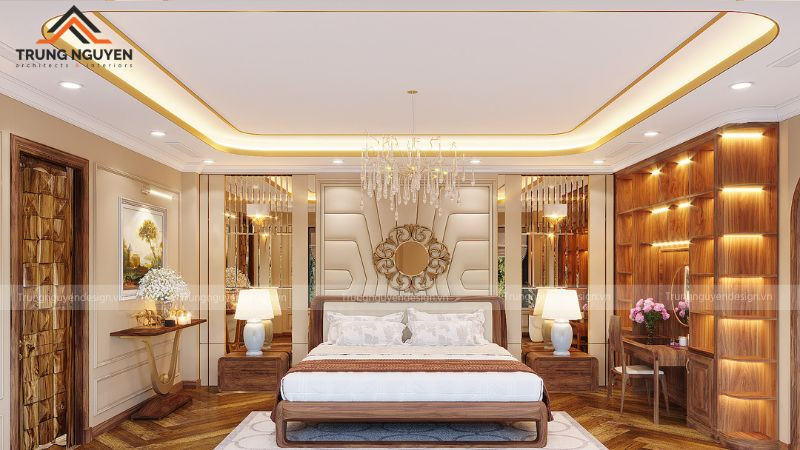 Bố cục không gian sang trọng và tiện nghi của một trong các loại phòng trong khách sạn 5 sao