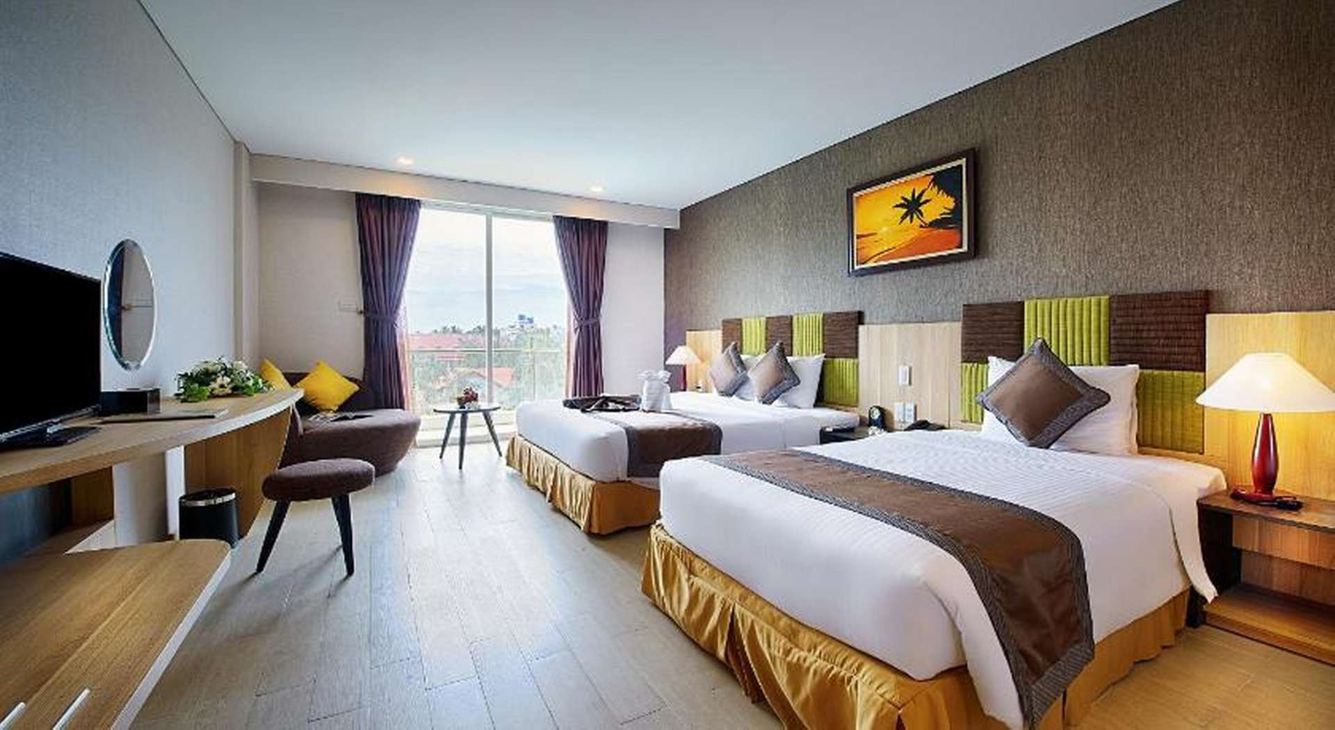 Căn phòng hai giường tại Muong Thanh Holiday Mui Ne Hotel - Khách sạn Mũi Né gần biển