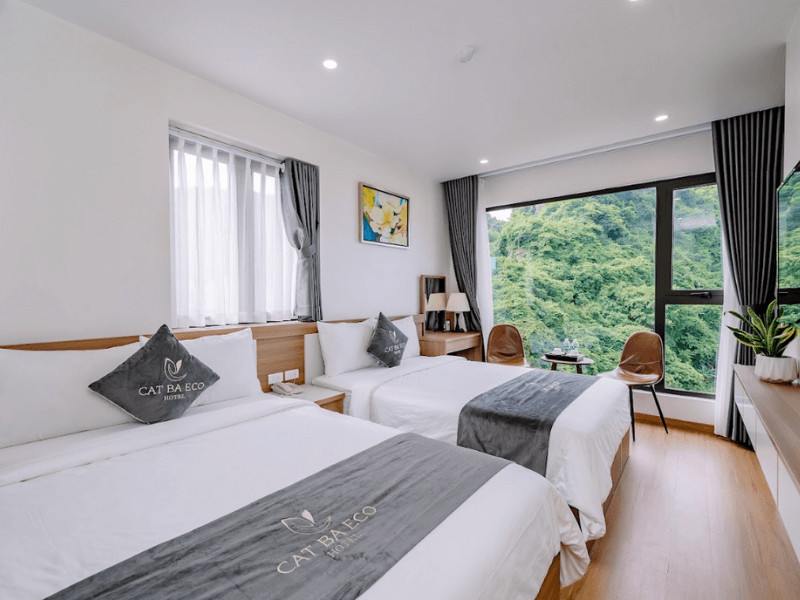 Cát Bà Eco Hotel với phòng ốc sang trọng, là lựa chọn chất lượng trong số khách sạn ở Cát Bà gần biển giá rẻ
