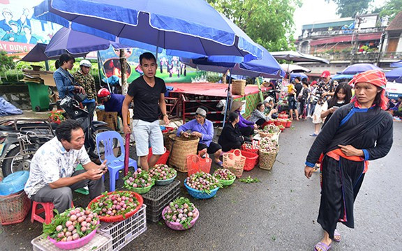 Chợ phiên Bắc Hà vào ngày cuối tuần, từng đoàn người kéo về và mận tam hoa ngập tràn các góc chợ
