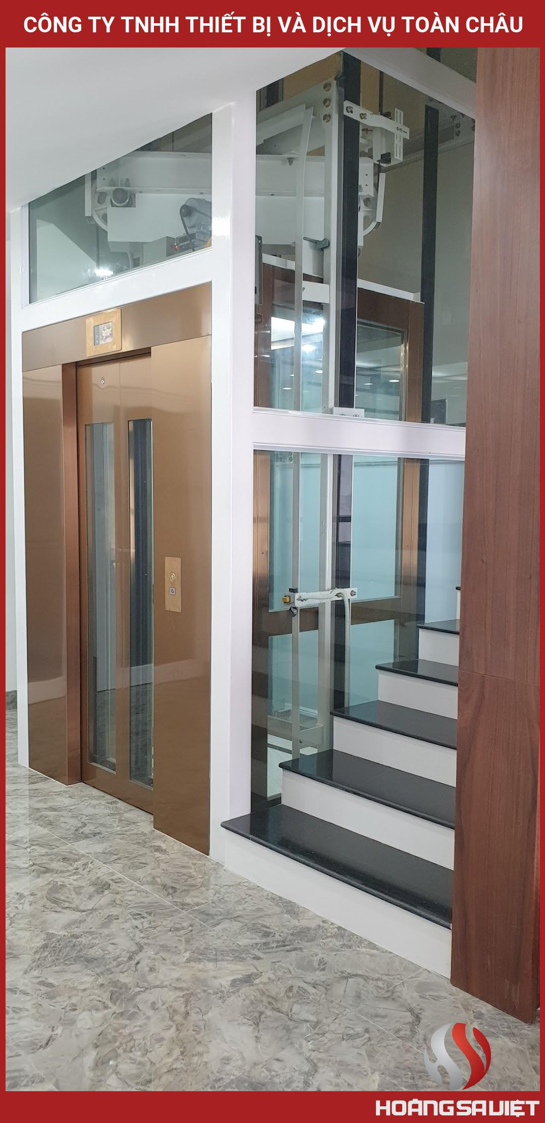 Hình ảnh chung về CÔNG TY TNHH THIẾT BỊ VÀ DỊCH VỤ TOÀN CHÂU, thể hiện các sản phẩm và dịch vụ cốt lõi của công ty trong ngành thang máy
