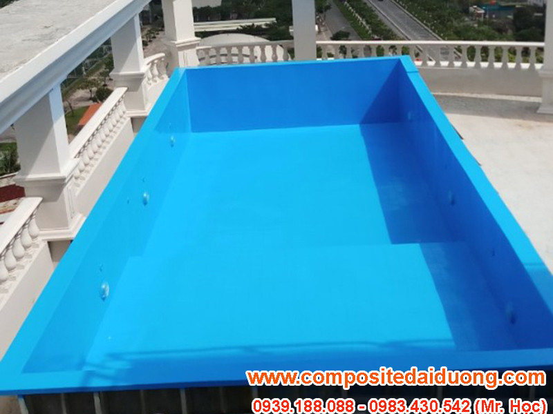 Hồ bơi composite do Công Ty TNHH Sản Xuất Thương Mại Đại Đại Dương thiết kế và sản xuất