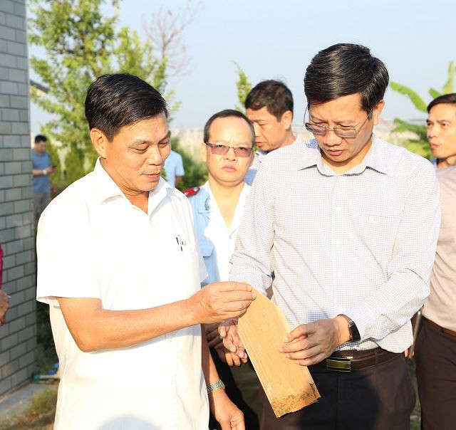 Đoàn kiểm tra của Chủ tịch UBND thành phố Nguyễn Văn Tùng tại các công trình tạm vi phạm của CÔNG TY TNHH LIÊN HỢP ĐẦU TƯ THÂM VIỆT ở KCN An Dương, Hải Phòng