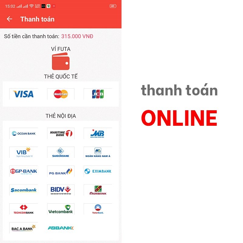 Đa dạng thanh toán online vé xe