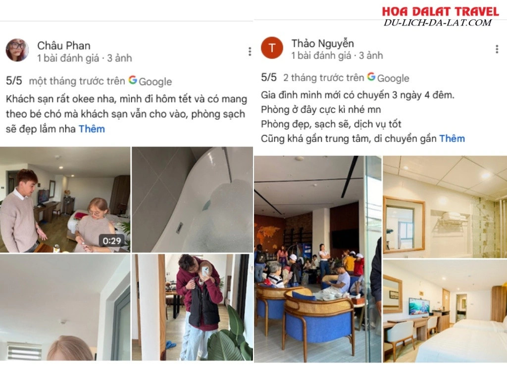 Đánh giá của khách hàng khi lưu trú tại khách sạn A25 Đà Lạt dựa trên Google Maps