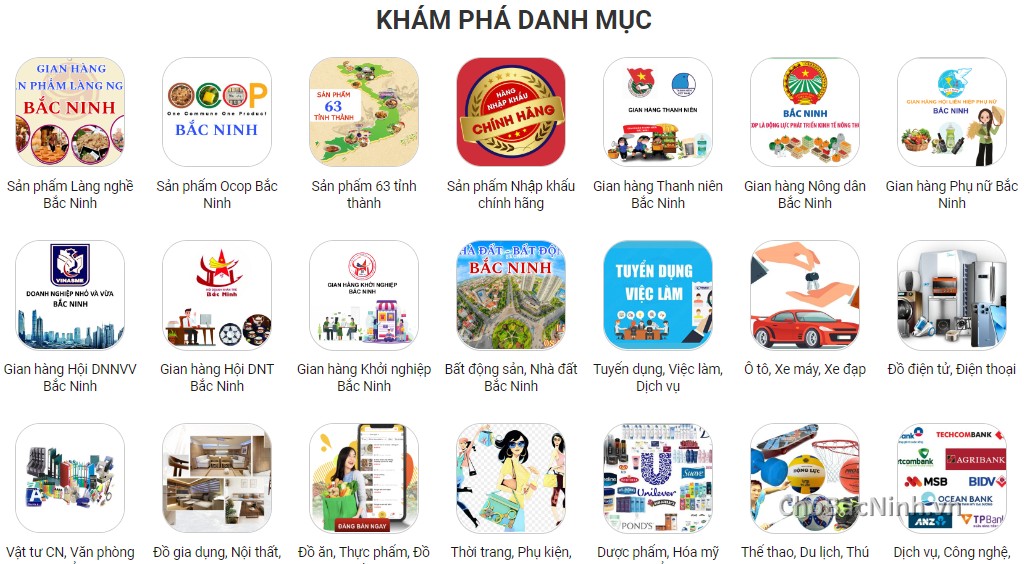 Danh mc sn phm Ch Bc Ninh