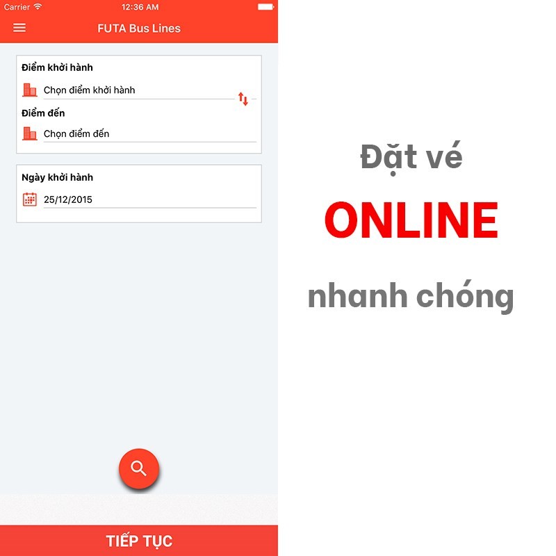 Đặt vé xe Phương Trang online ngay trên điện thoại