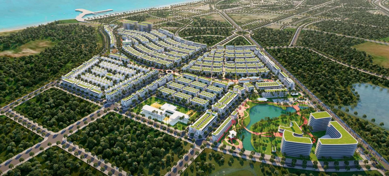 Hình ảnh phối cảnh dự án Khu phố Hàn Quốc Meyhomes Capital Phú Quốc, một trong những dấu ấn của CÔNG TY TNHH DAEWOO ENGINEERING & CONSTRUCTION VIỆT NAM tại đảo ngọc.