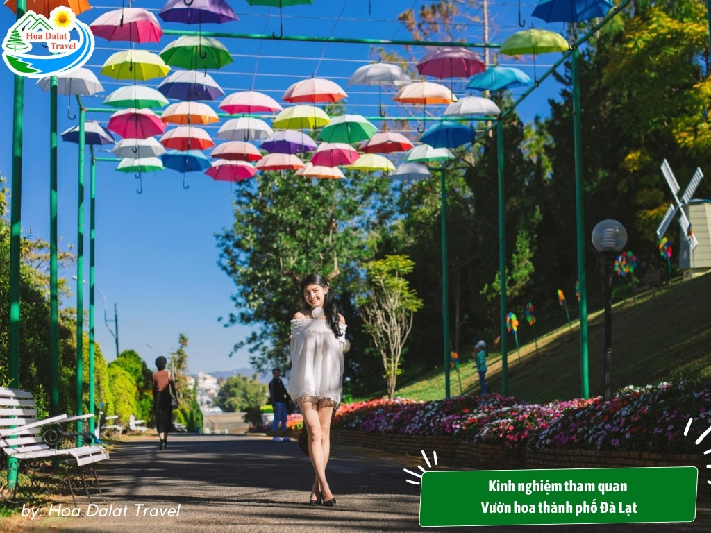 Du khách tham quan Vườn hoa thành phố Đà Lạt, chuẩn bị đồ dùng cần thiết