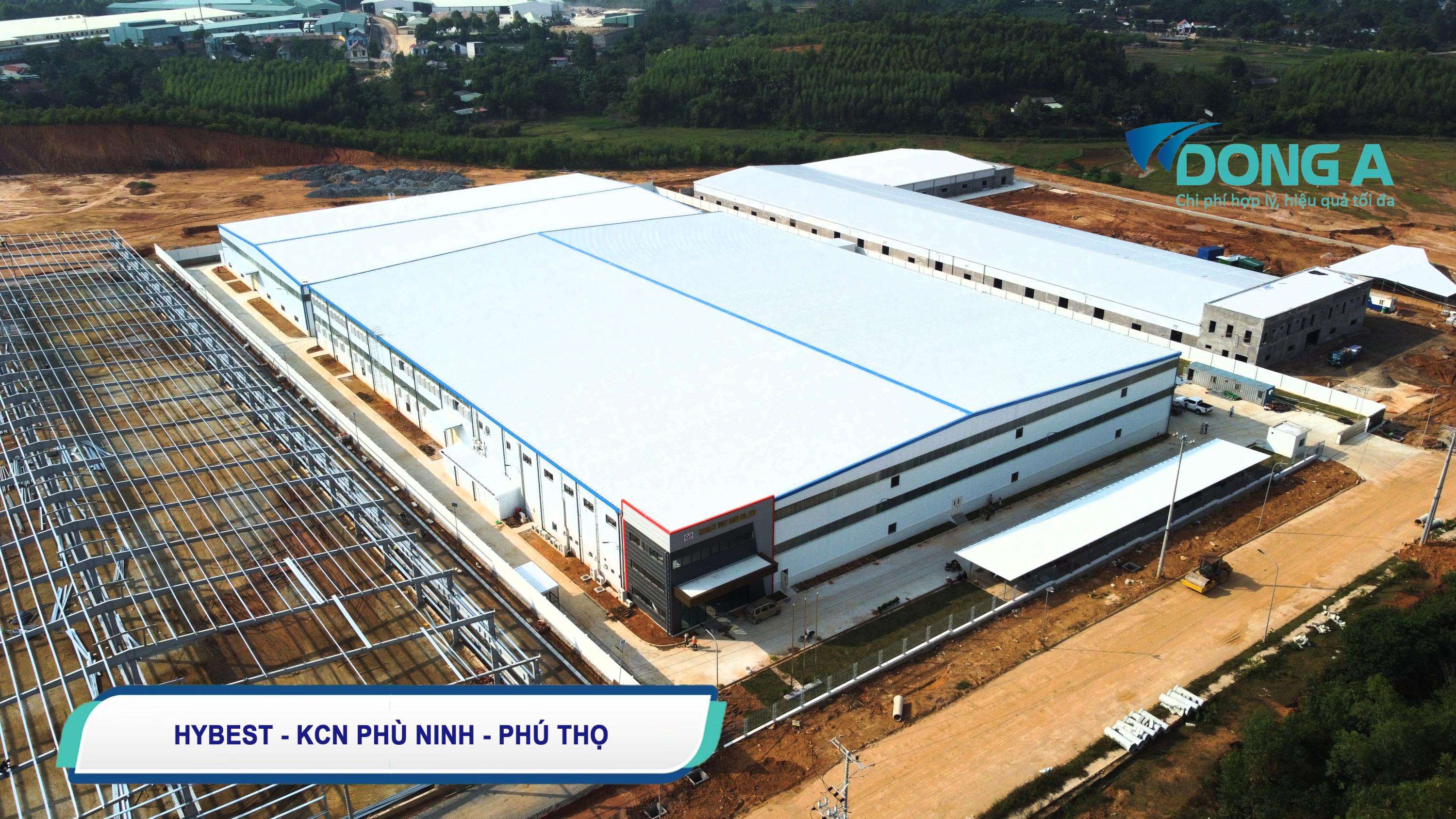 Hình ảnh Dự án Hybest Việt Nam - Phú Thọ, một công trình nhà xưởng sản xuất sử dụng tôn Đông Á AZ100, do Công ty TNHH Thương mại và Dịch vụ Đông Á triển khai.