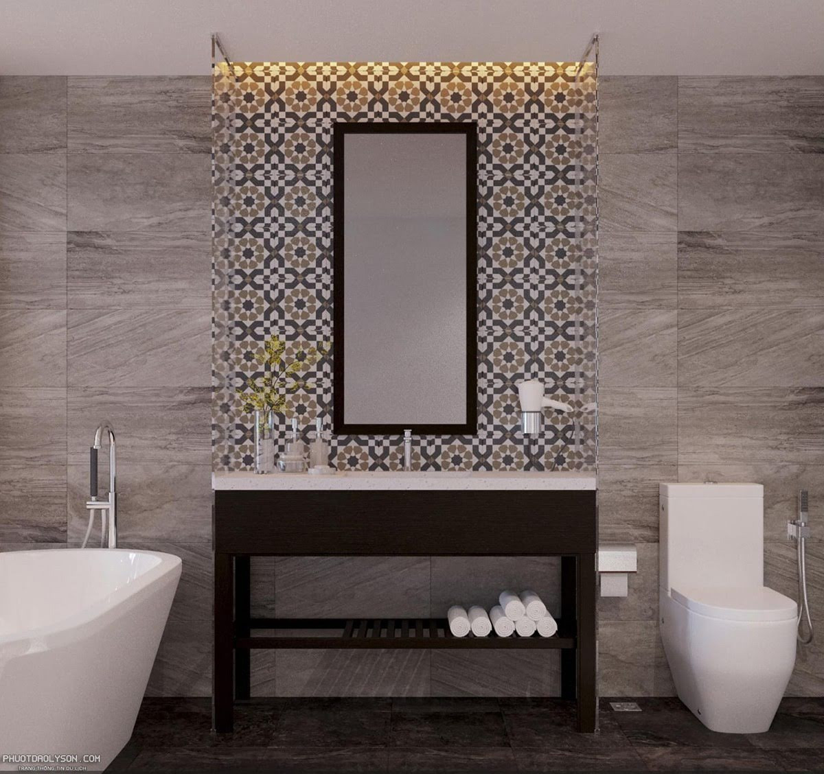 Góc nhìn từ giường đôi trong phòng Deluxe Ocean and Garden View, thể hiện không gian ấm cúng và sự tiện nghi của khách sạn Đảo Ngọc Lý Sơn.