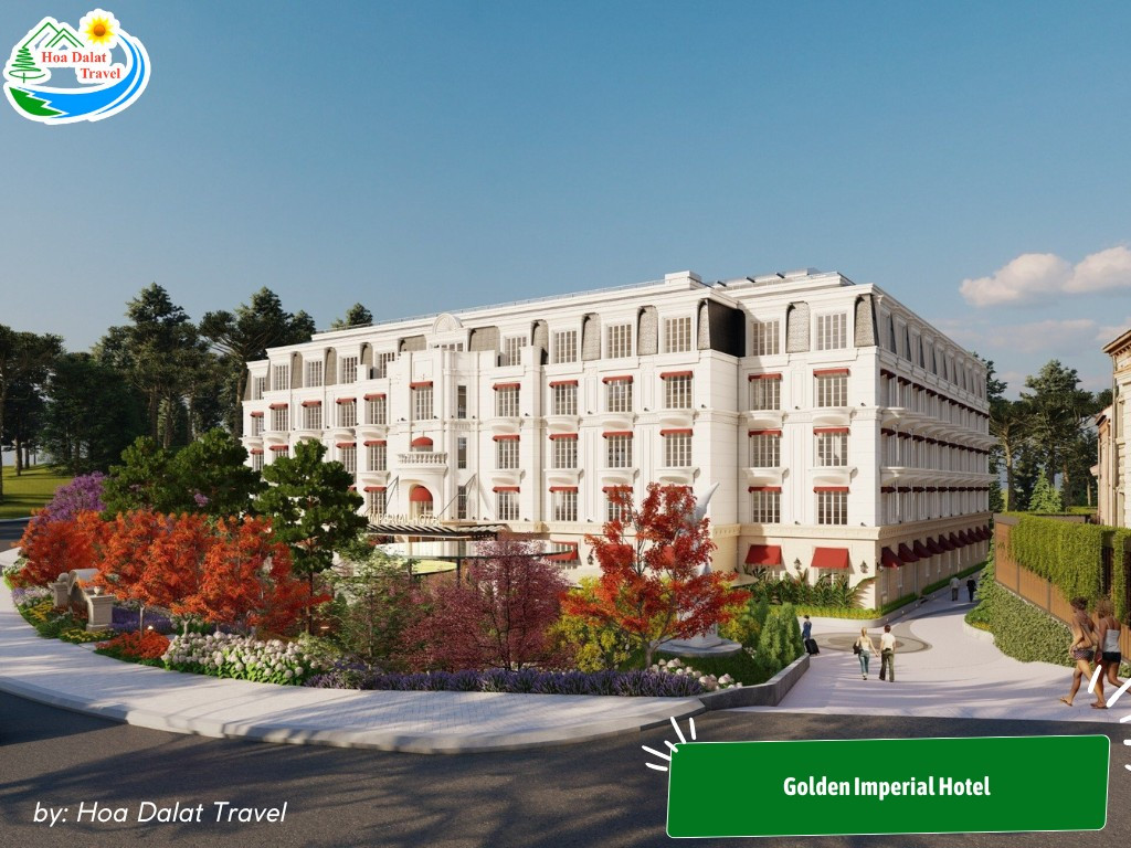 Golden Imperial Hotel Đà Lạt sang trọng với kiến trúc hiện đại, tọa lạc gần các điểm tham quan chính, là lựa chọn lý tưởng cho du khách tìm kiếm một khách sạn 5 sao ở Đà Lạt với phong cách tinh tế
