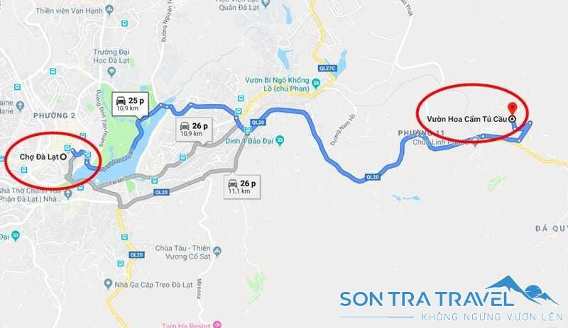 Hướng dẫn đường đi chi tiết đến vườn hoa cẩm tú cầu Trại Mát