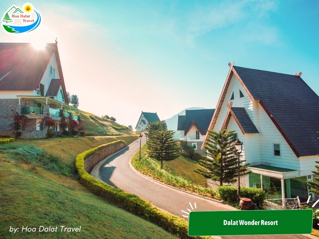 Dalat Wonder Resort là khu nghỉ dưỡng 4 sao tọa lạc bên hồ Tuyền Lâm thanh bình, kiến trúc châu Âu hiện đại