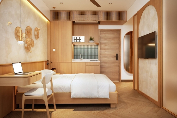 Phòng đôi tiện nghi tại Hans Hotel, một lựa chọn khách sạn trung tâm Đà Nẵng giá rẻ lý tưởng cho du khách
