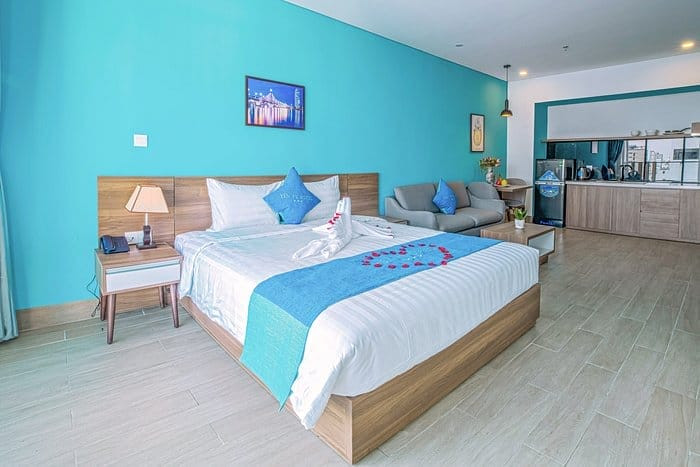Không gian phòng khách tại Yến Vy Hotel &amp; Apartment, lựa chọn căn hộ tiện nghi tại khách sạn đường An Thượng
